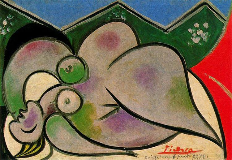 Pablo Picasso Oil Painting Reclining Nude Surrealism